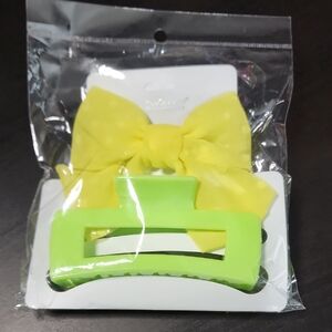Vibrant Yellow and Green Hair Accessories Set